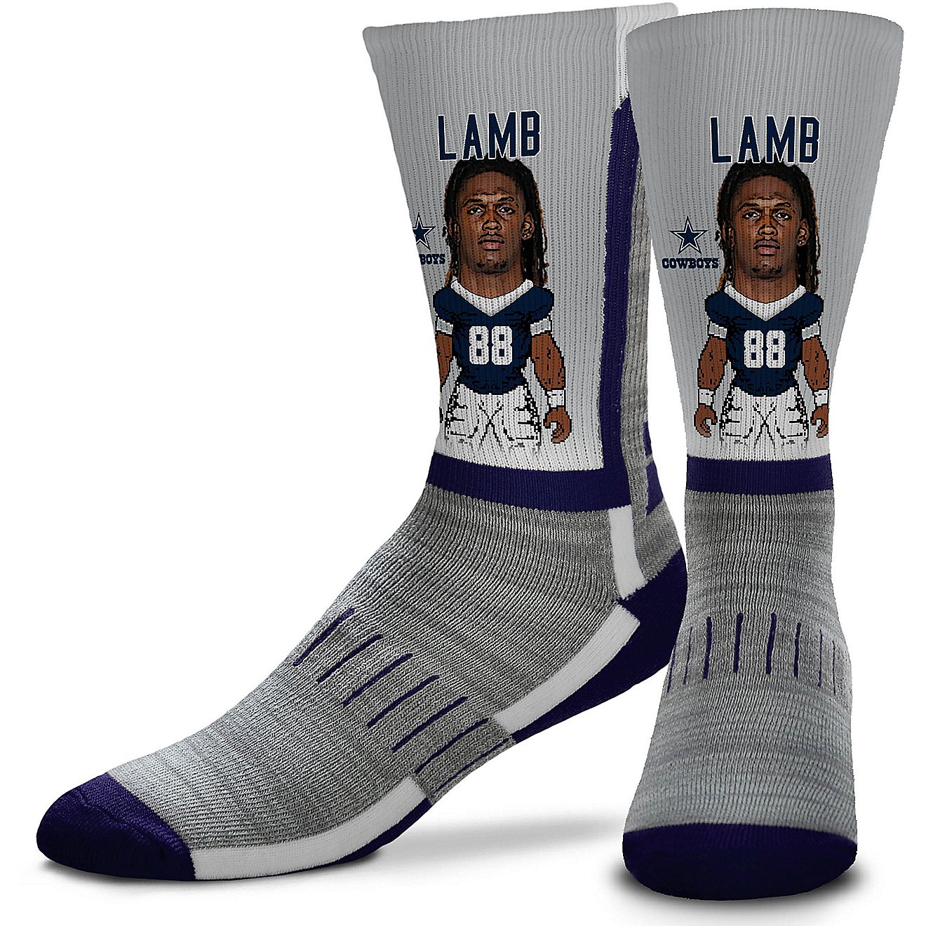 For Bare Feet Dallas Cowboys CeeDee Lamb MVP VC Crew Socks                                                                       - view number 1