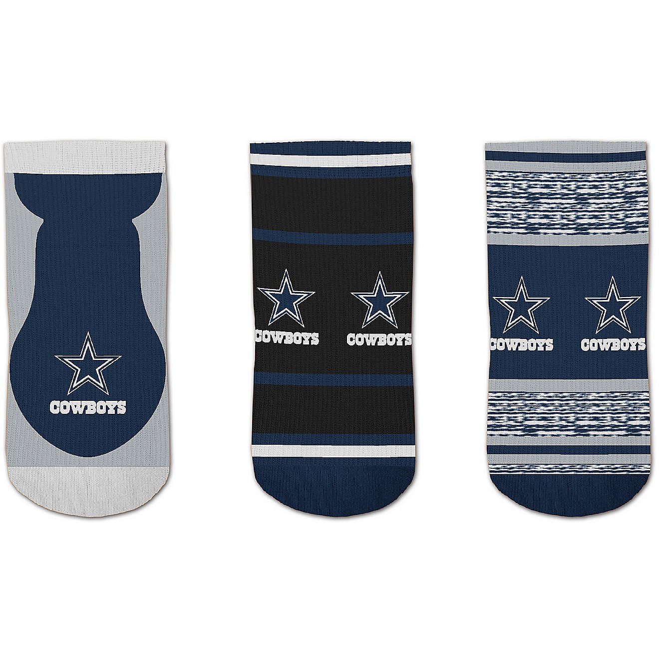 For Bare Feet Dallas Cowboys CASH No Show Socks 3-Pack                                                                           - view number 3
