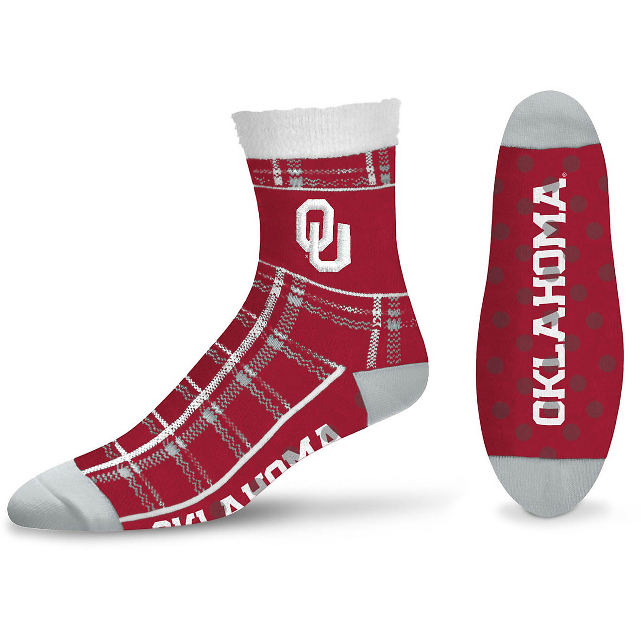 For Bare Feet University of Oklahoma Skip Stripe Low Cut Socks                                                                   - view number 1