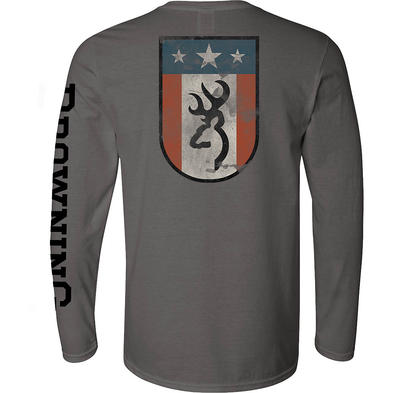 Browning Men's Tri-Shield Flag Long Sleeve T-shirt                                                                               - view number 1