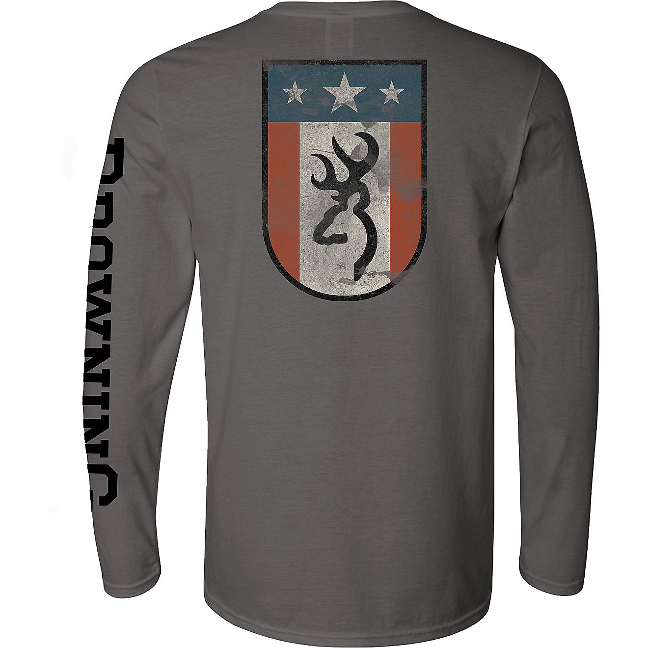 Browning Men's Tri-Shield Flag Long Sleeve T-shirt                                                                               - view number 1