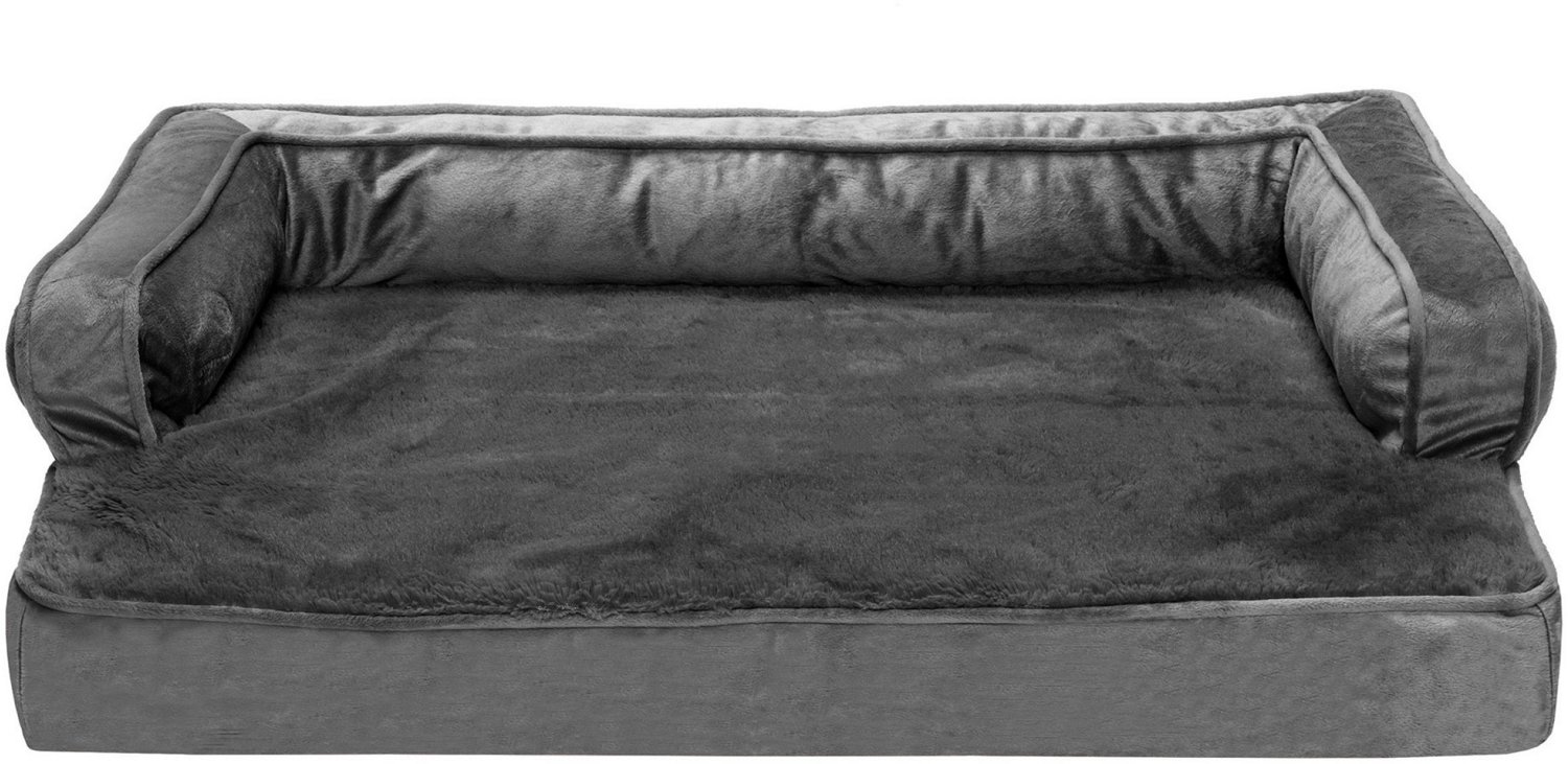 FurHaven Plush Velvet Comfy Couch Orthopedic Medium Sofa Pet Bed Academy