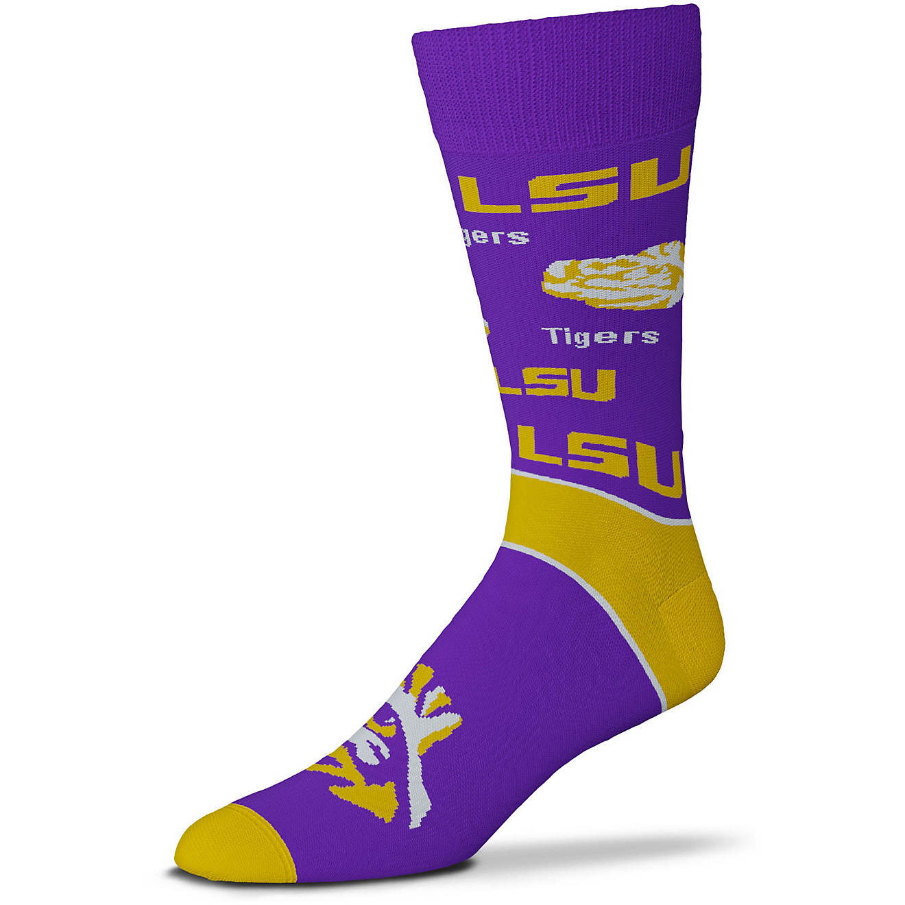 For Bare Feet Louisiana State University End to End Big Logo Crew Socks                                                          - view number 1