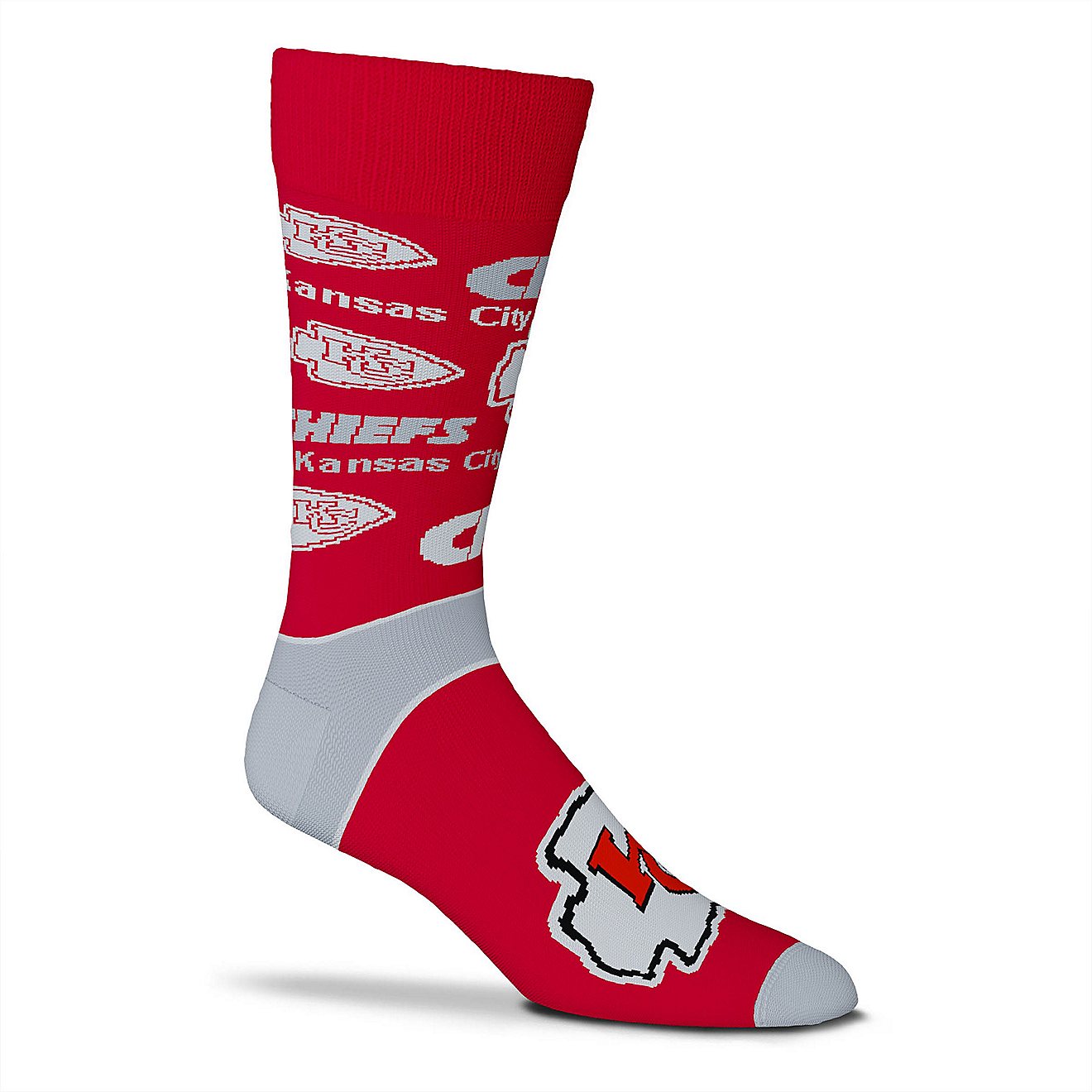 For Bare Feet Kansas City Chiefs End to End Big Logo Crew Socks                                                                  - view number 2
