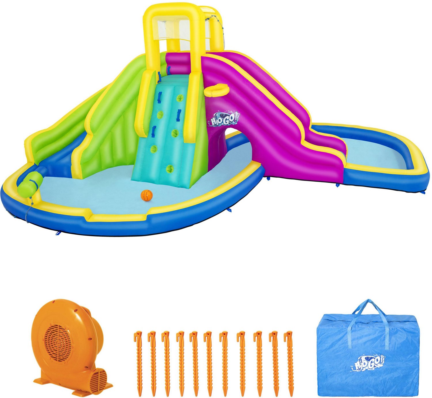 H2OGO! Turbo Splash Water Zone Inflatable Water Park, 12' 10" Long