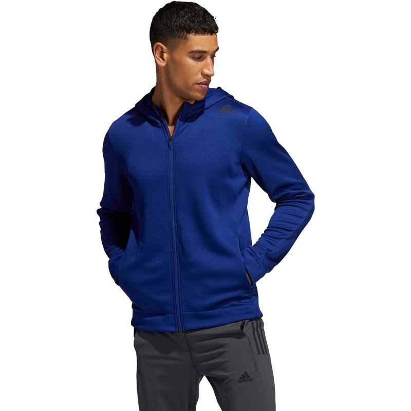 adidas Men’s Aeromotion Hood Tracksuit Jacket Blue, Small - Men's Athletic Jackets at Academy Sports product image