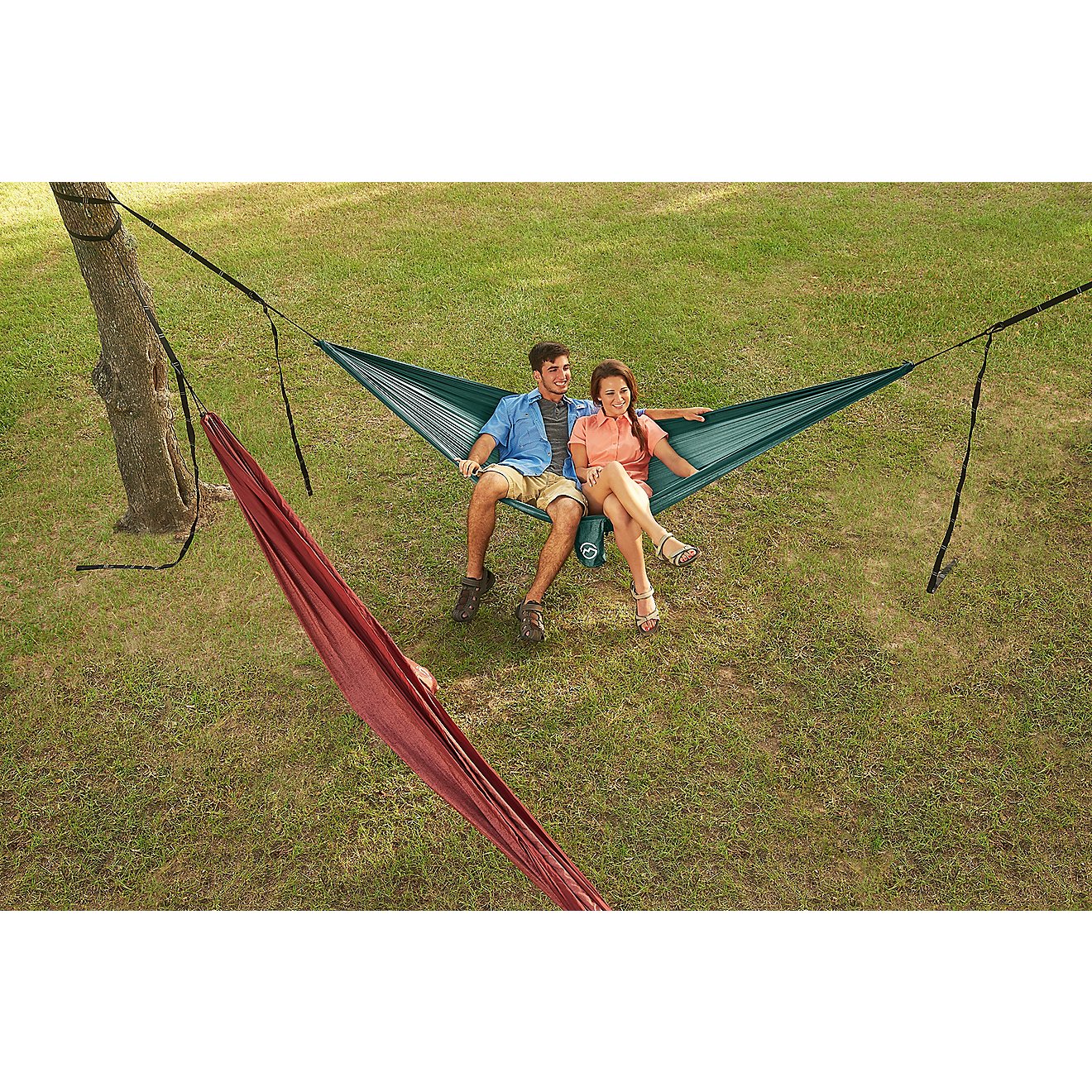 Magellan Outdoors Lightweight Double Nylon Hammock with Suspension Straps                                                        - view number 2
