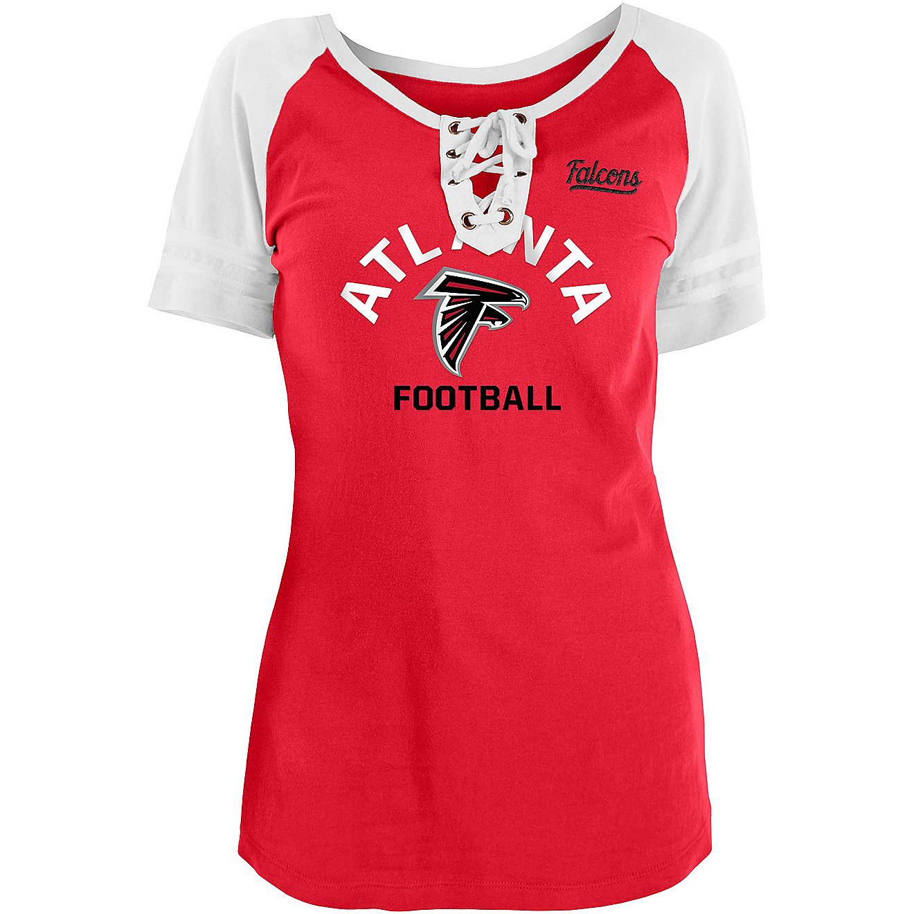 New Era Women's Atlanta Falcons Lace Up Raglan T-shirt                                                                           - view number 1