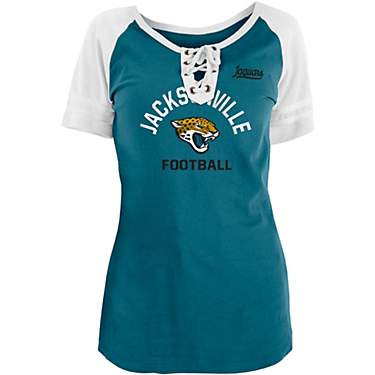 New Era Women's Jacksonville Jaguars Brushed Cotton Lace Up Raglan T-Shirt                                                      