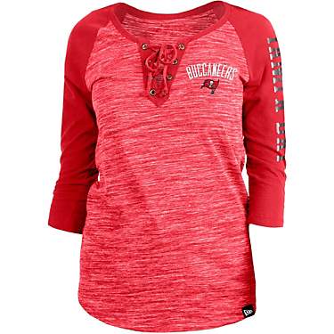 New Era Women's Tampa Bay Buccaneers Reverse Space Dye 3/4 Sleeve T-shirt                                                       