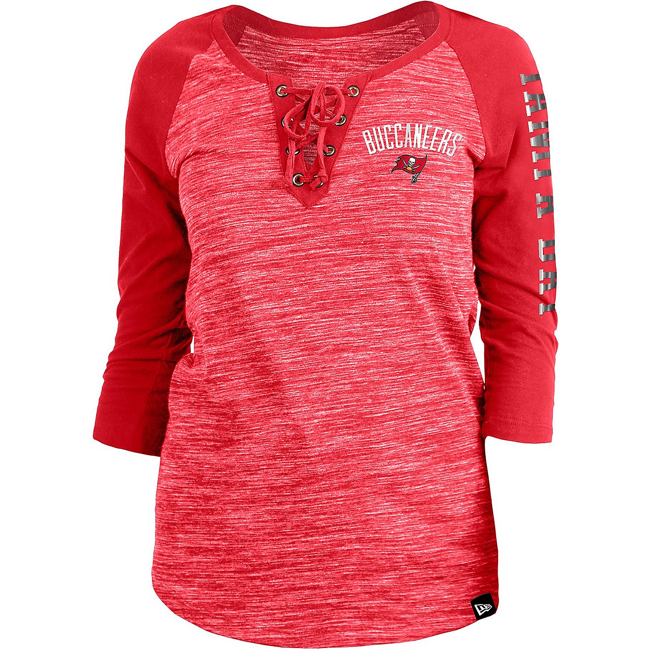 New Era Women's Tampa Bay Buccaneers Reverse Space Dye 3/4 Sleeve T-shirt                                                        - view number 1