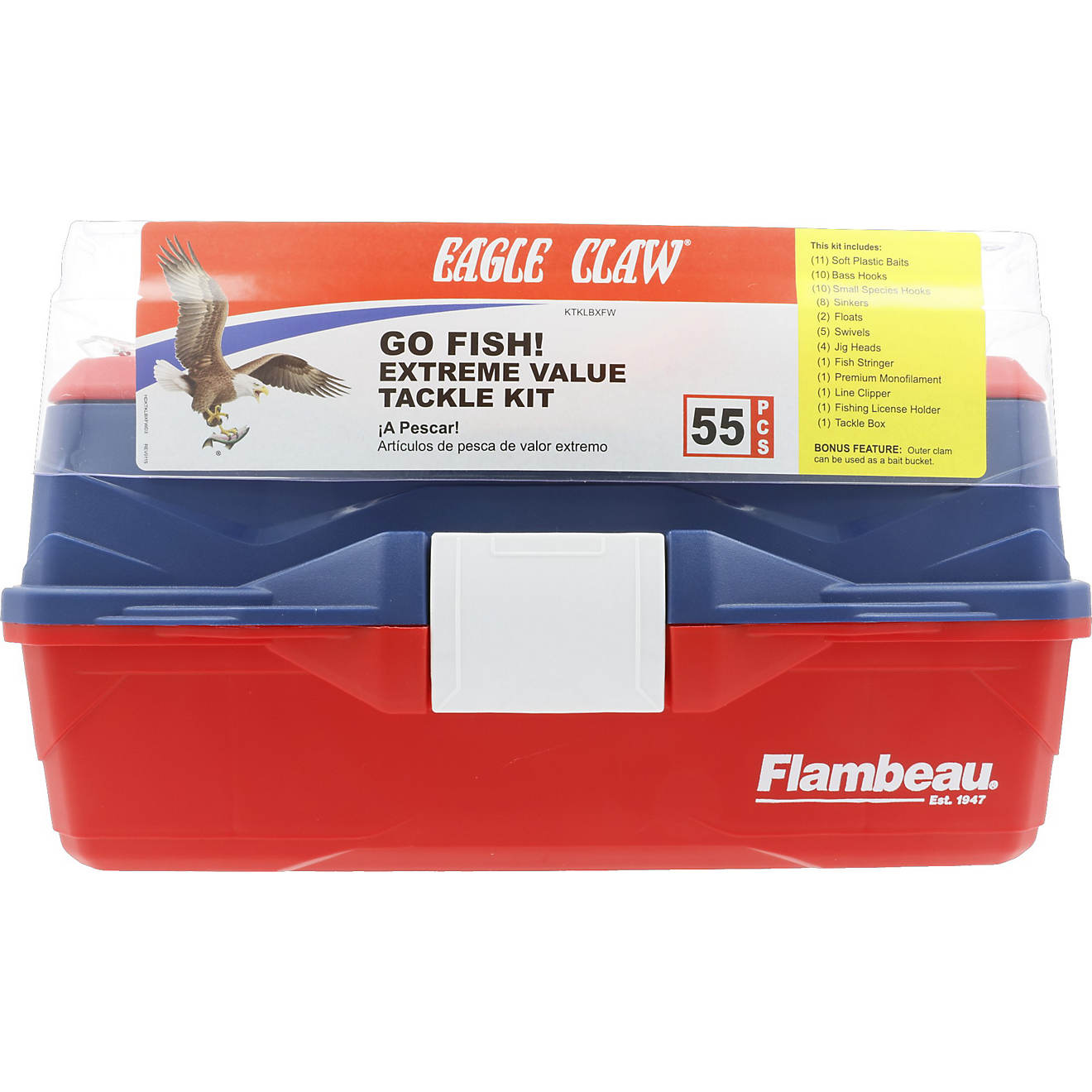 Eagle Claw Go Fish 55 Piece Tackle Box                                                                                           - view number 1
