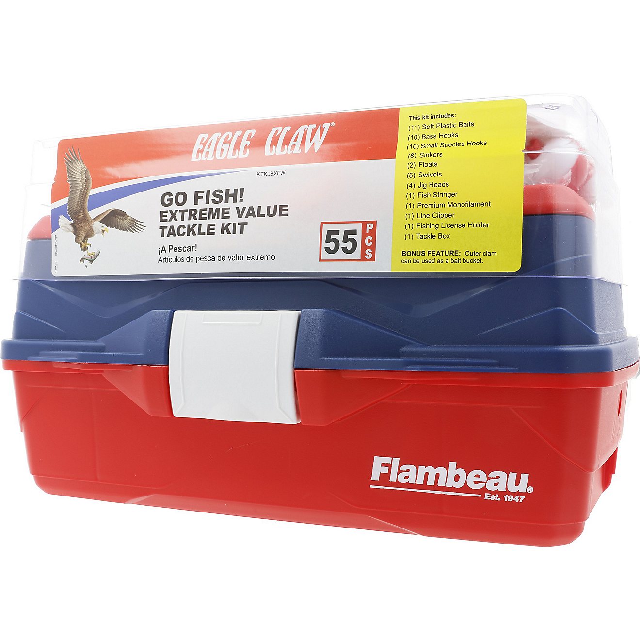 Eagle Claw Go Fish 55 Piece Tackle Box                                                                                           - view number 2