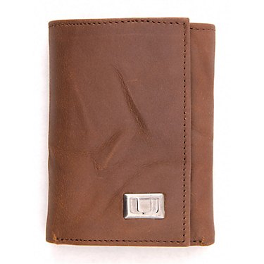 Eagles Wings University of Miami Leather Tri-Fold Wallet