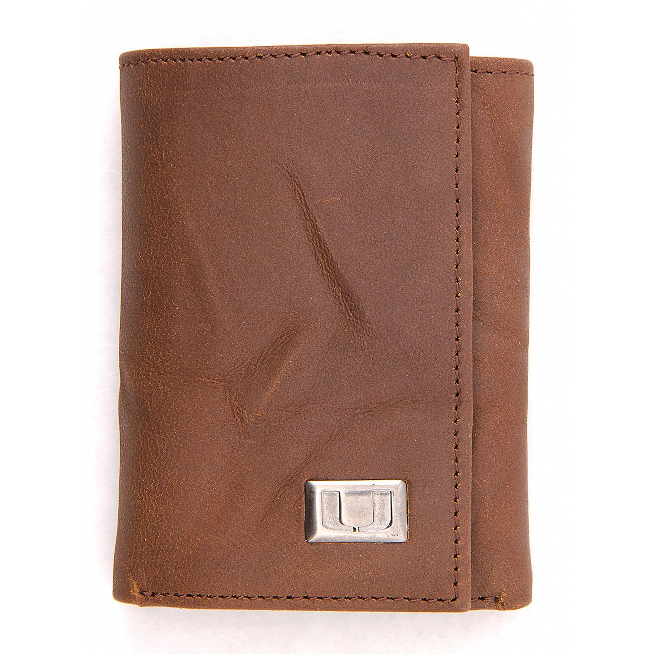 Eagles Wings University of Miami Leather Tri-Fold Wallet                                                                         - view number 1
