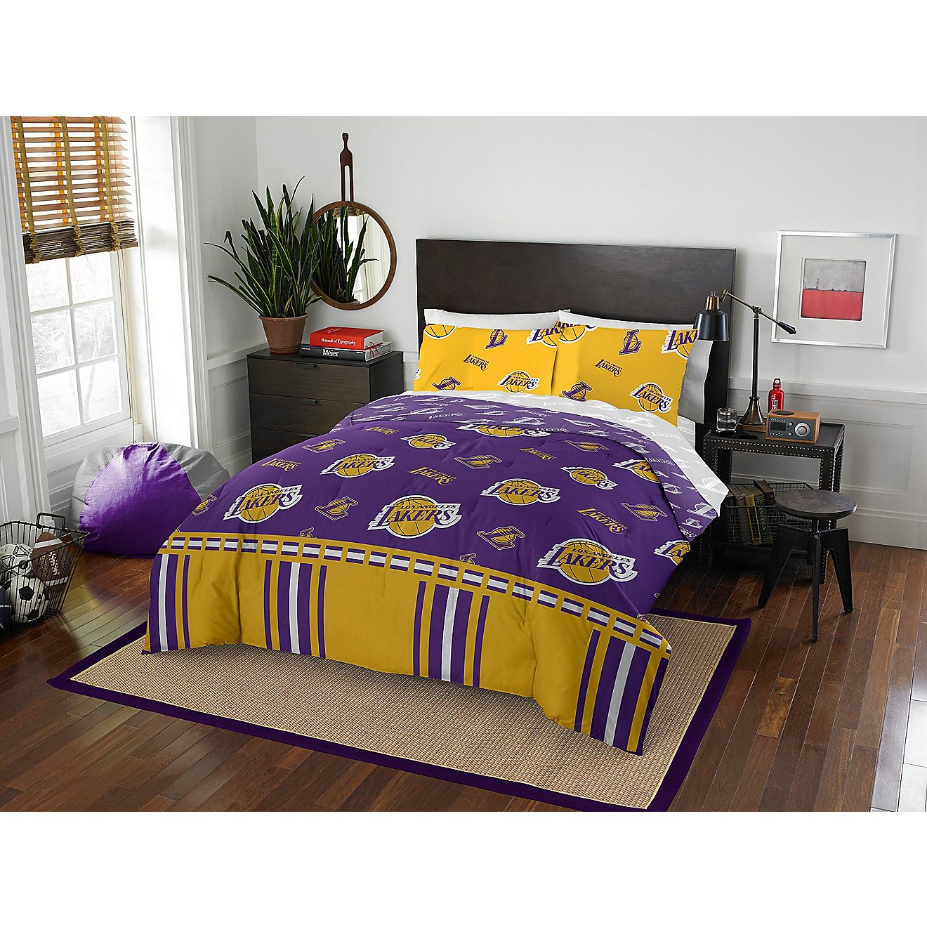 Northwest Los Angeles Lakers Rotary Queen Bed Set                                                                                - view number 1