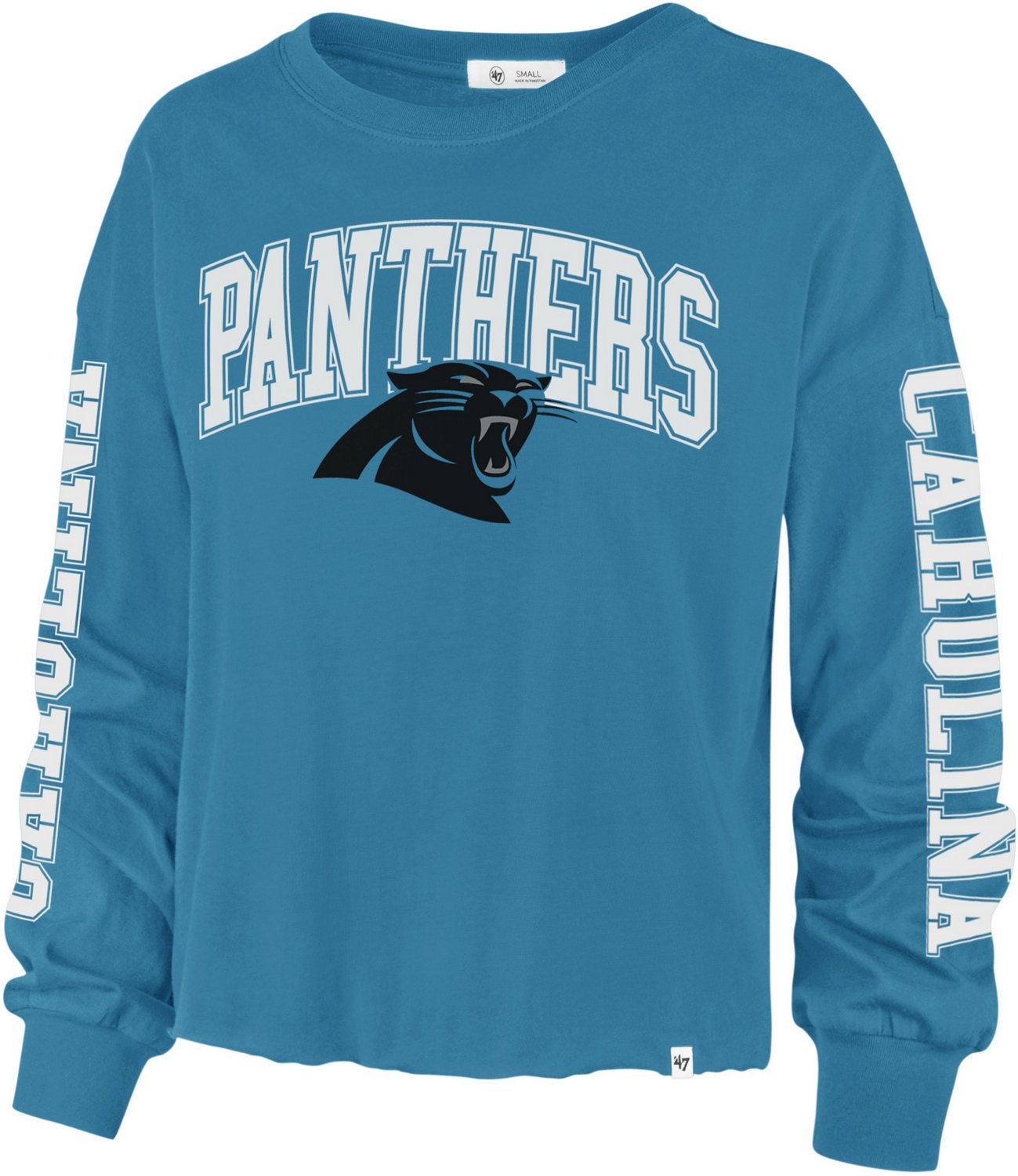 NFL Team Apparel Boys' Carolina Panthers Amped Up Black Long Sleeve T-Shirt