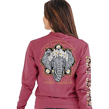 Simply Southern Women's Elephant Dull Long Sleeve T-shirt                                                                       