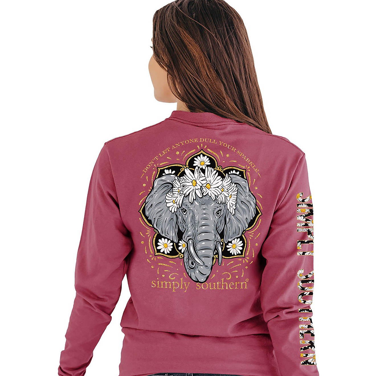 Simply Southern Women's Elephant Dull Long Sleeve T-shirt                                                                        - view number 1