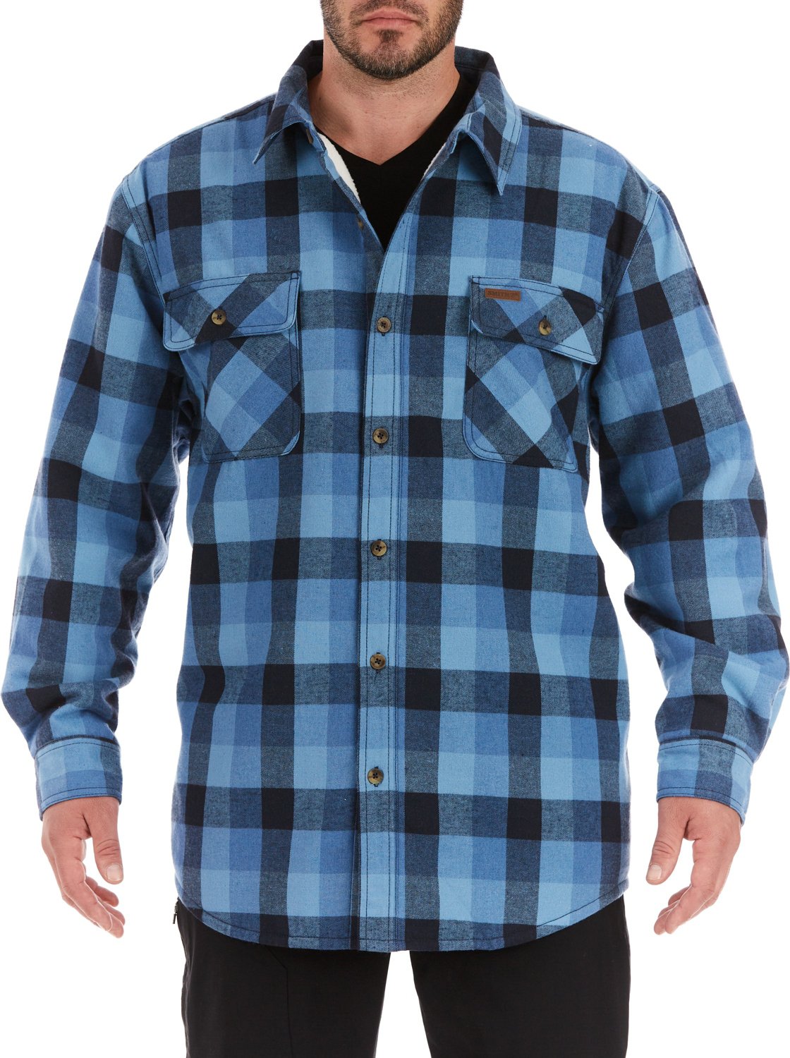 mens sherpa lined flannel jacket