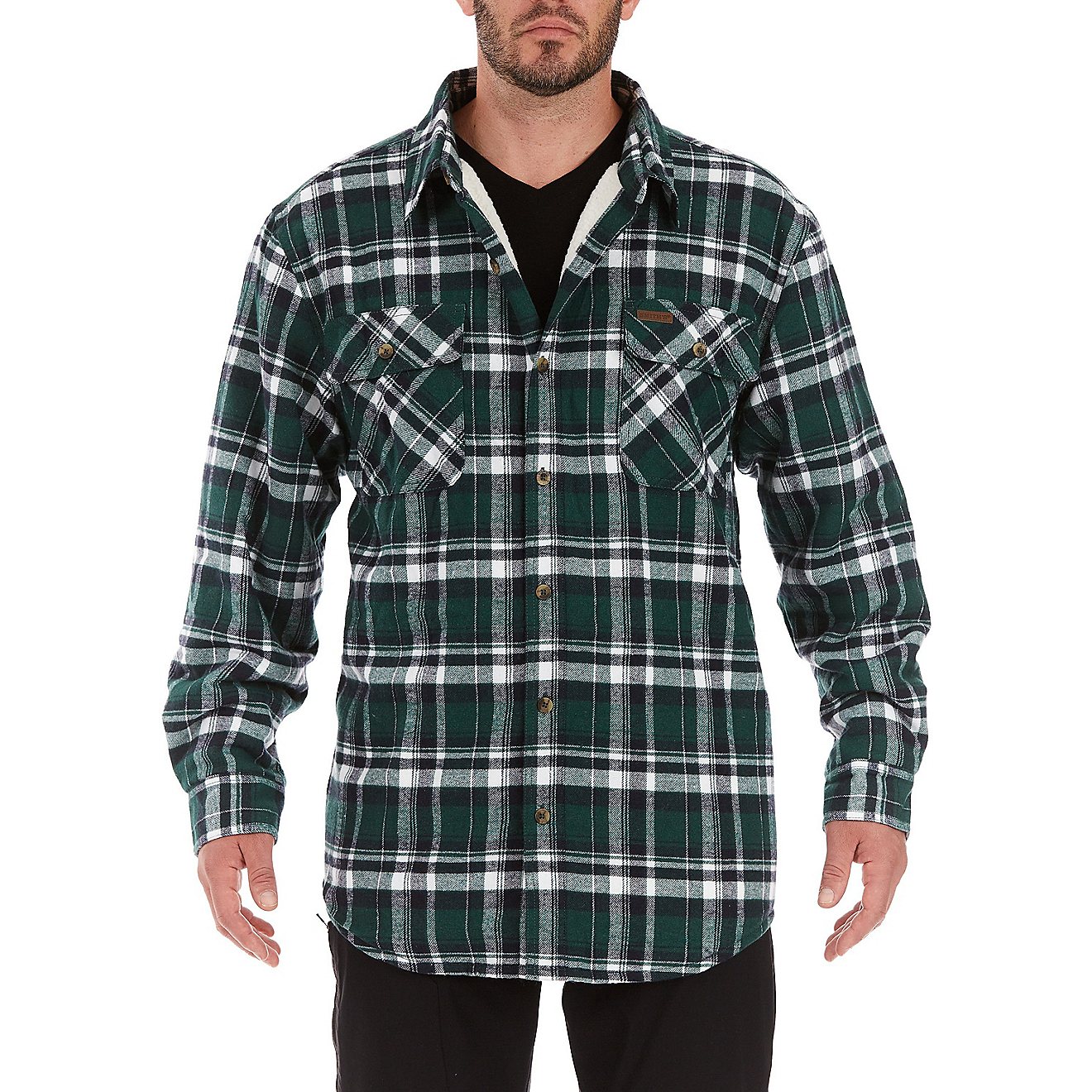 Smith's Workwear Men's Sherpa Lined Flannel Shirt Jacket                                                                         - view number 1