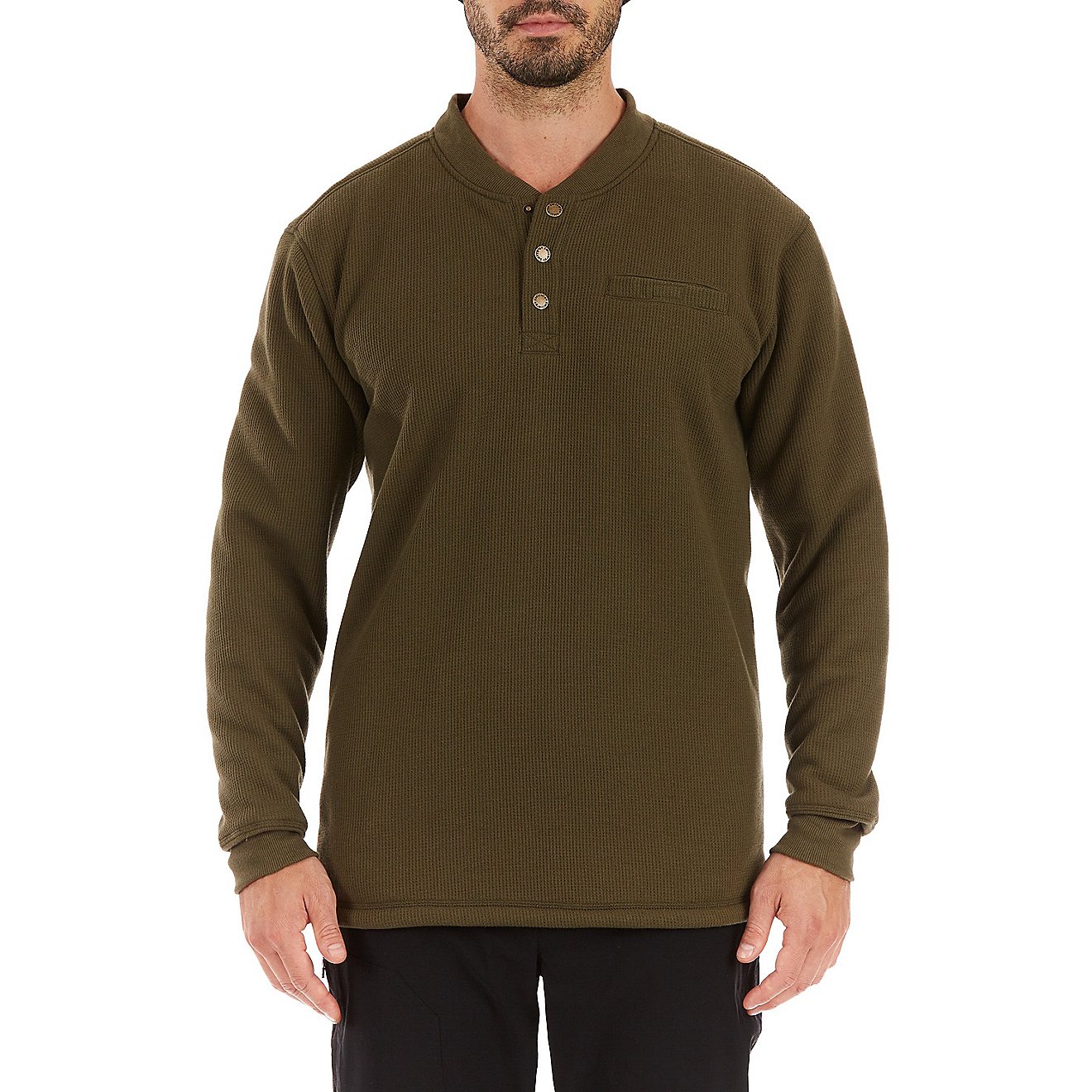 Smith's Workwear Men's Sherpa Bonded Thermal Henley Pullover Shirt                                                               - view number 1