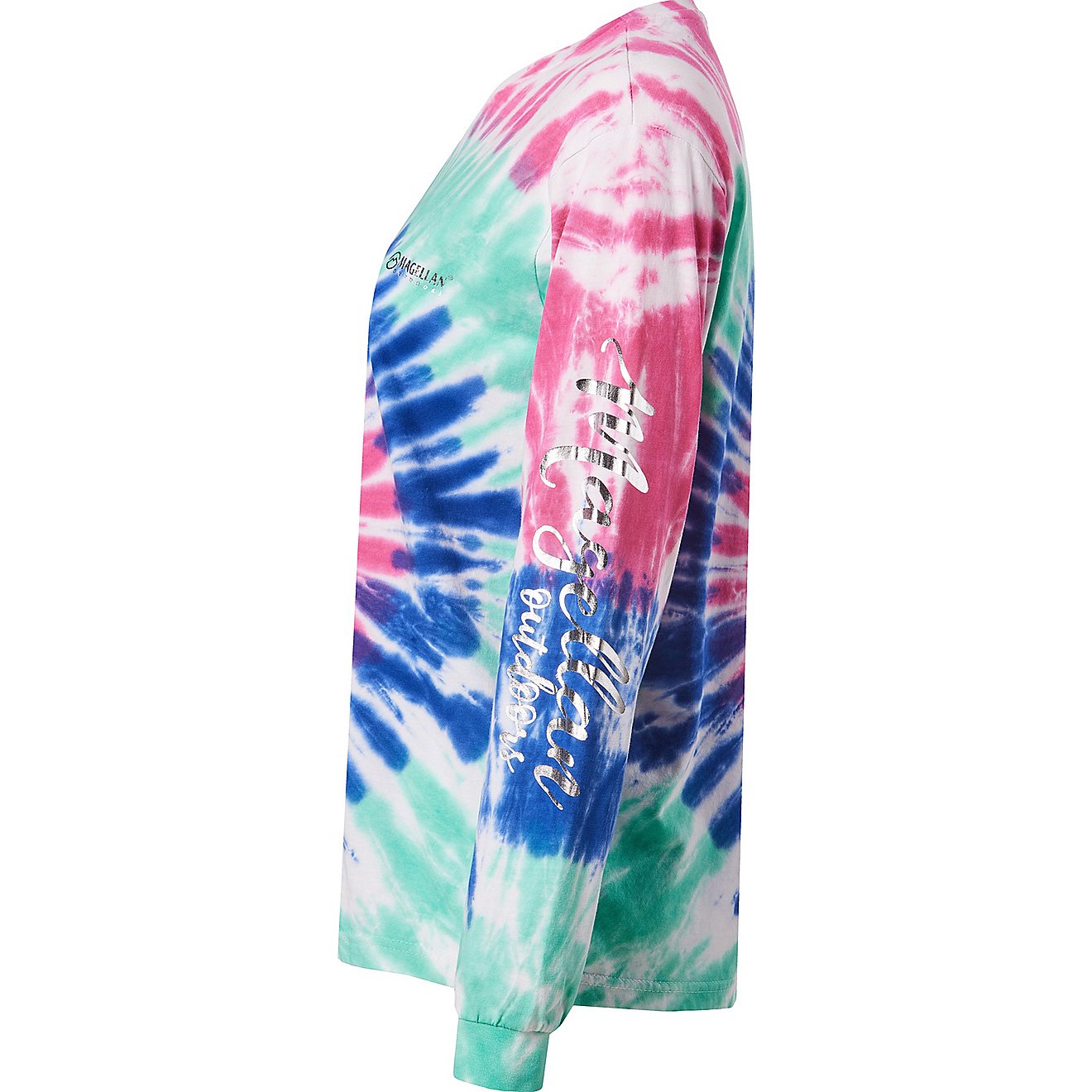 Magellan Outdoors Girls' Tie Dye Logo Long Sleeve Crew Shirt                                                                     - view number 2
