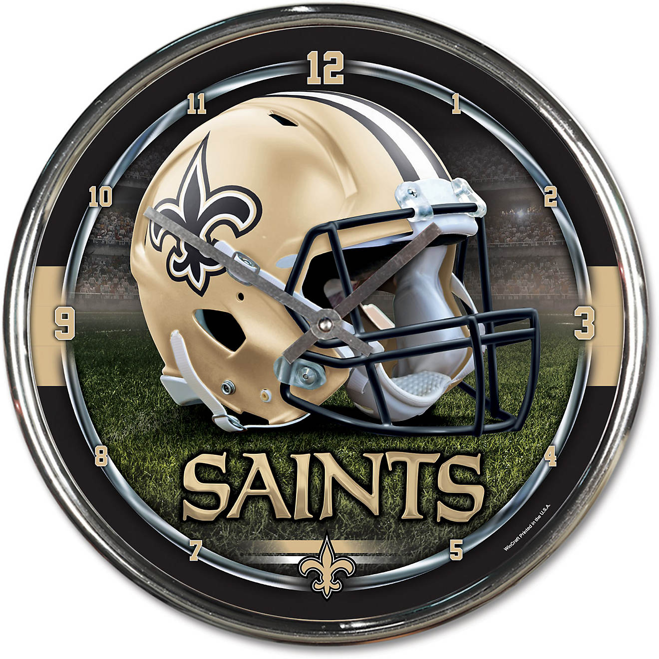 WinCraft New Orleans Saints 12 in Chrome Clock                                                                                   - view number 1