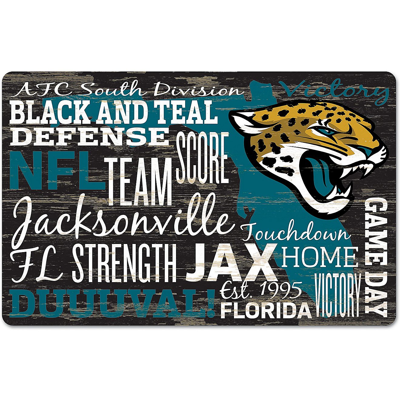 WinCraft Jacksonville Jaguars 11 in x 17 in Wood Sign                                                                            - view number 1