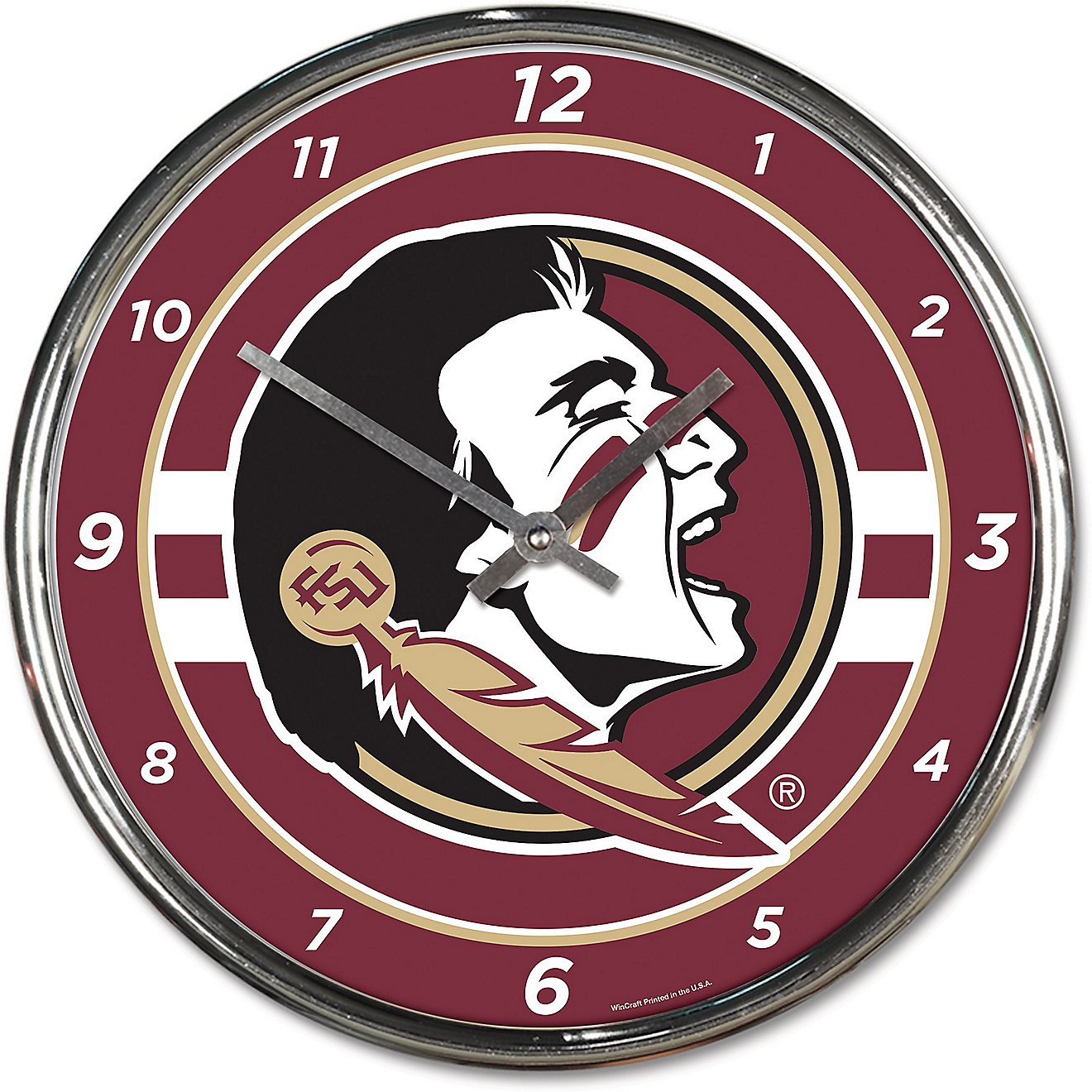 WinCraft Florida State University 12 in Chrome Clock                                                                             - view number 1