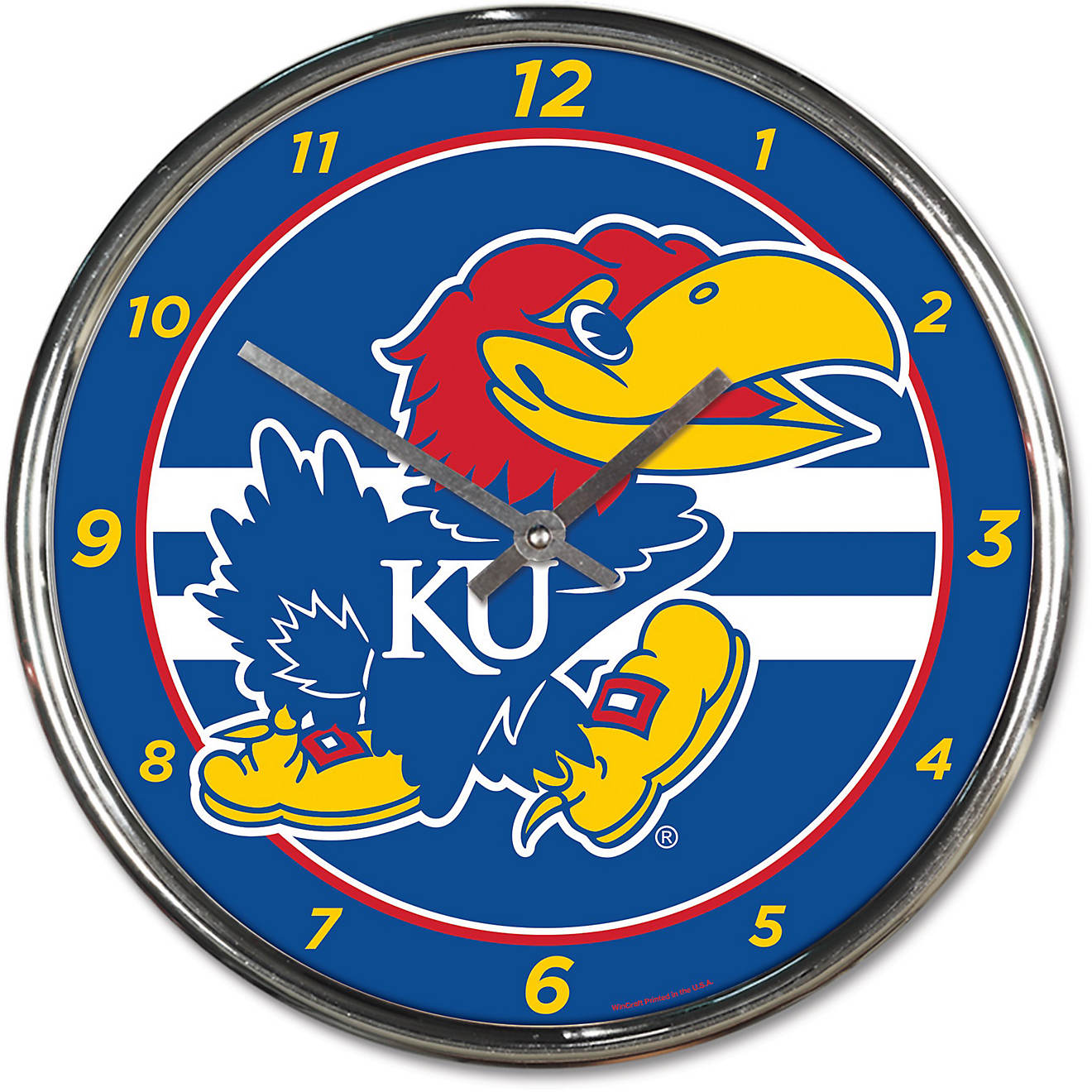 WinCraft University of Kansas 12 in Chrome Clock                                                                                 - view number 1