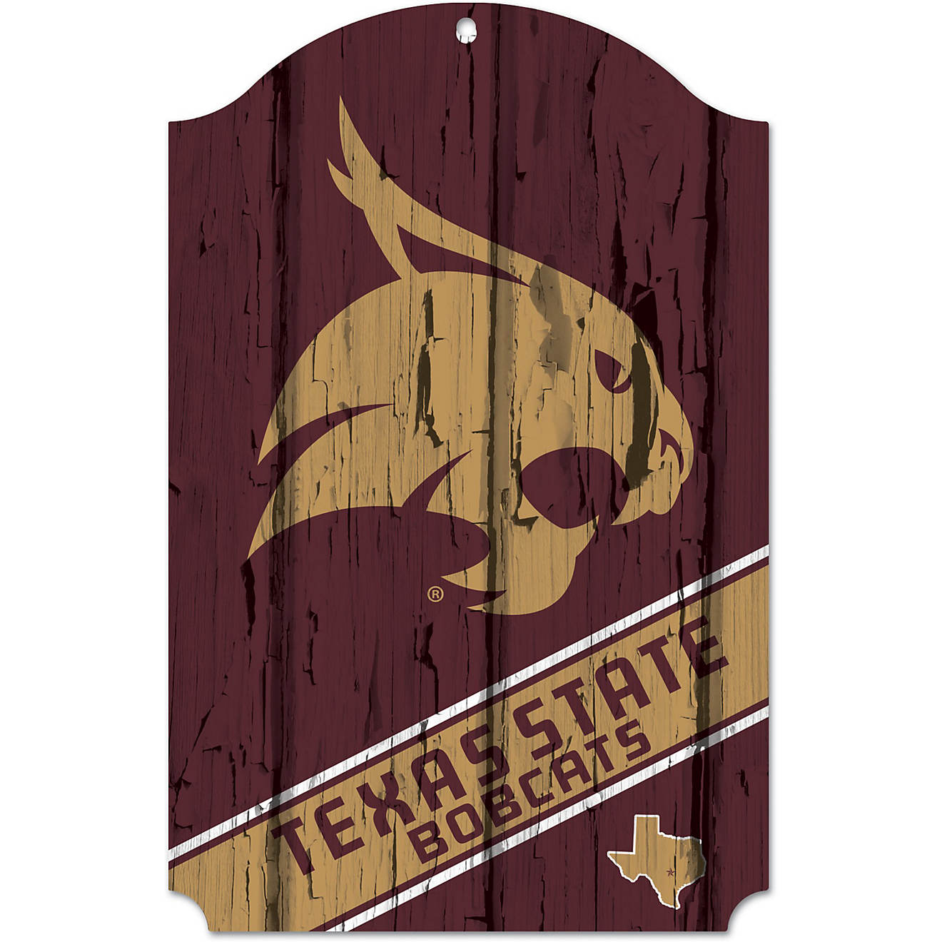 WinCraft Texas State University 11 in x 17 in Wood Sign                                                                          - view number 1