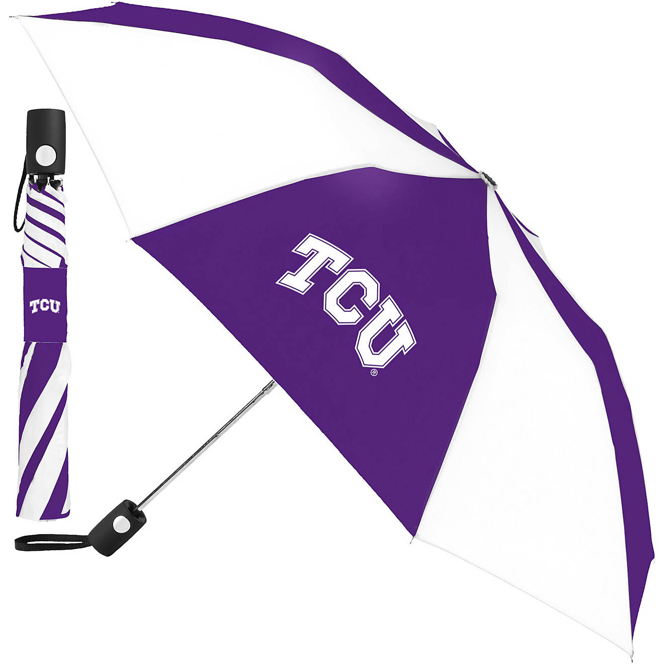WinCraft Texas Christian University Auto Folding Umbrella                                                                        - view number 1