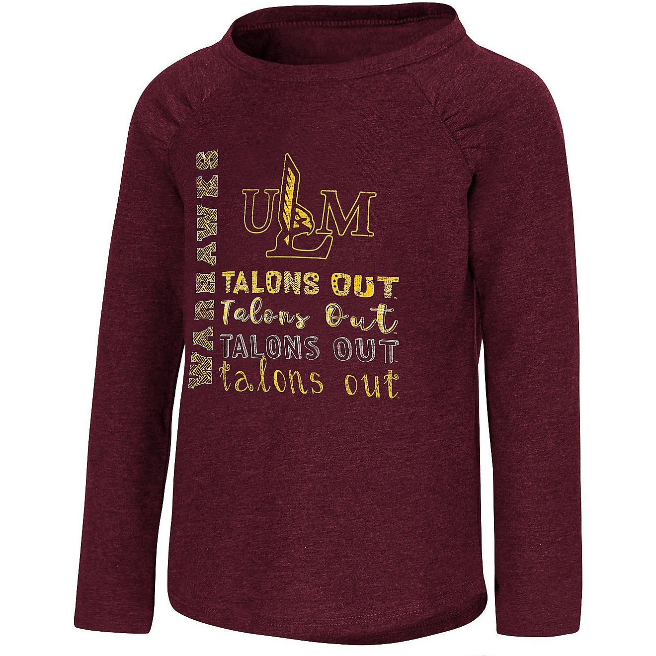 Colosseum Athletics Toddler Girls' University of Louisiana at Monroe Heart Long Sleeve Graphic T-shirt                           - view number 1