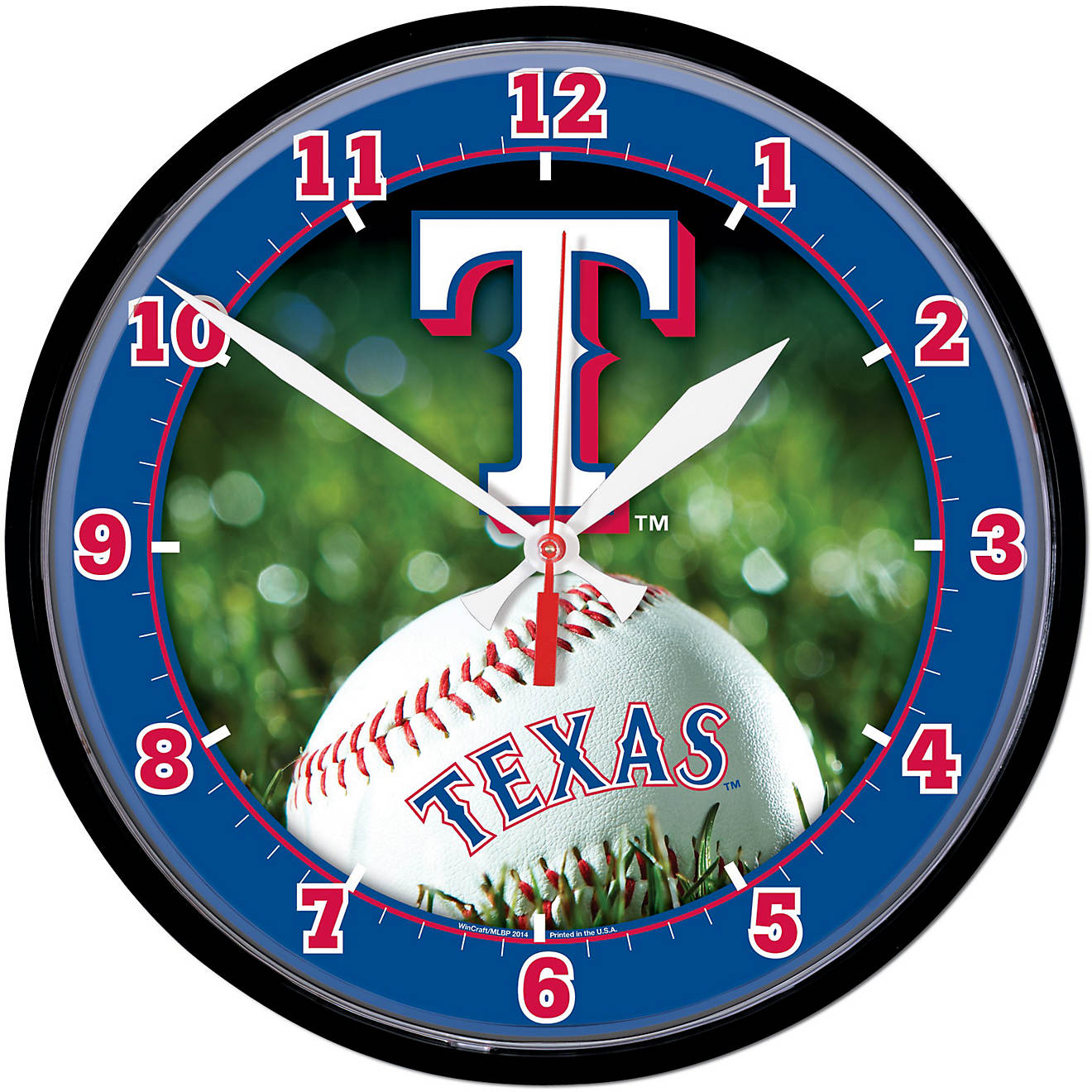 WinCraft Texas Rangers Round Wall Clock                                                                                          - view number 1