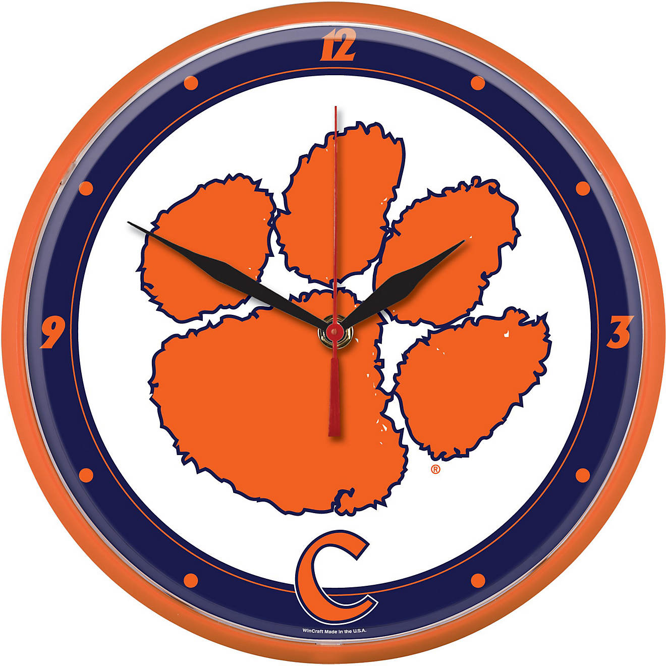 WinCraft Clemson University 12.75 in Round Wall Clock                                                                            - view number 1