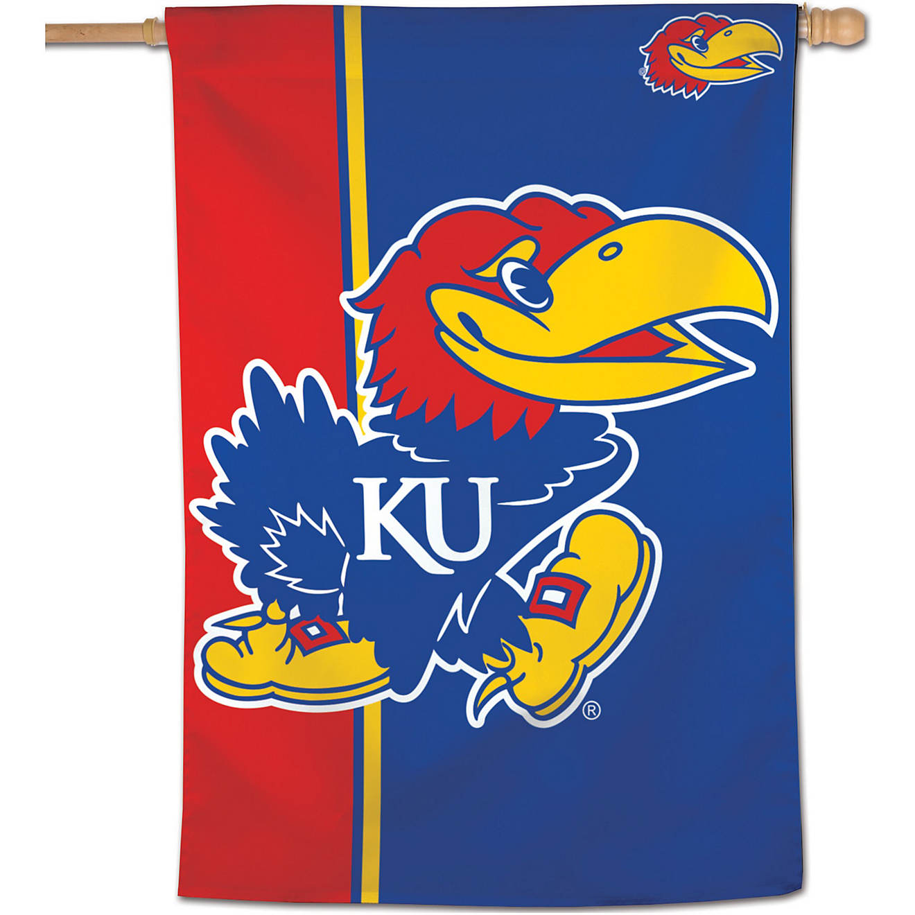 WinCraft University of Kansas 28 in Vertical Flag                                                                                - view number 1