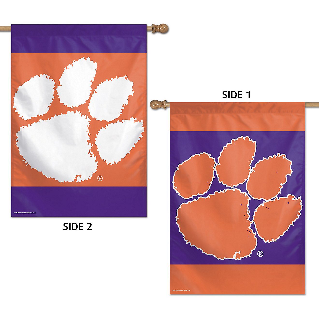 WinCraft Clemson University 28 in x 40 in 2-Sided Vertical Flag                                                                  - view number 1