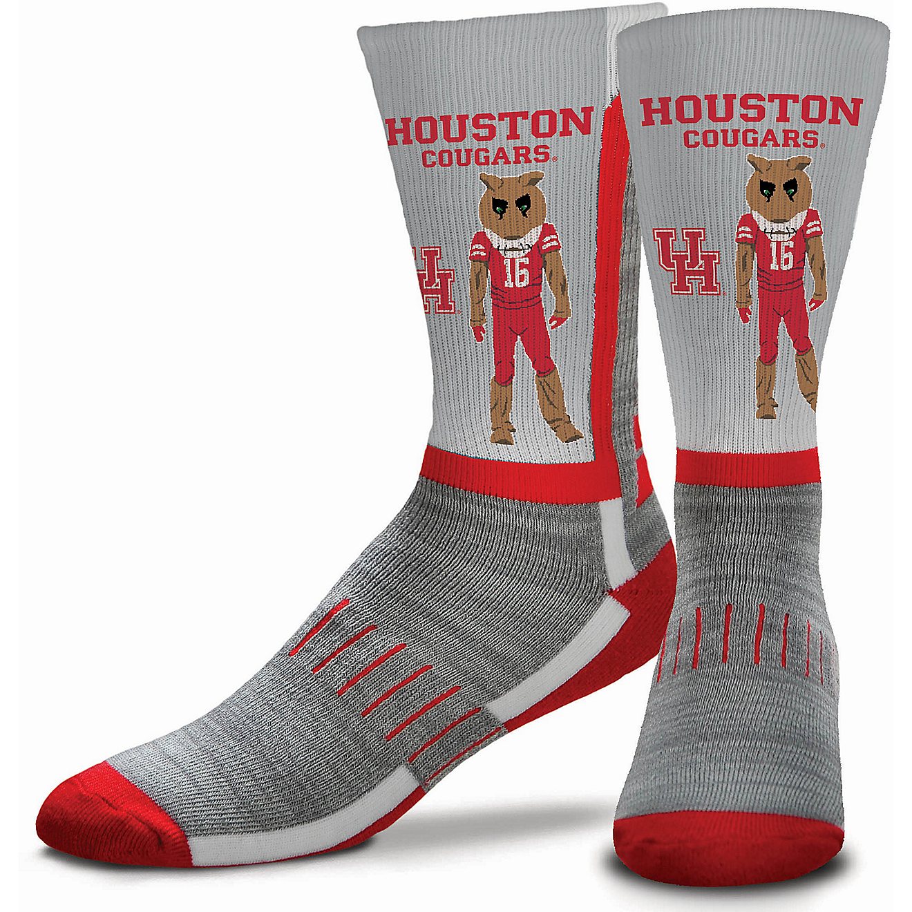 For Bare Feet University of Houston Mascot V-Curve Crew Socks                                                                    - view number 1