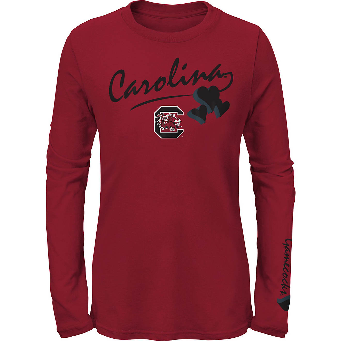 Outerstuff Girls' University of South Carolina Full Of Heart Long Sleeve T-shirt                                                 - view number 1
