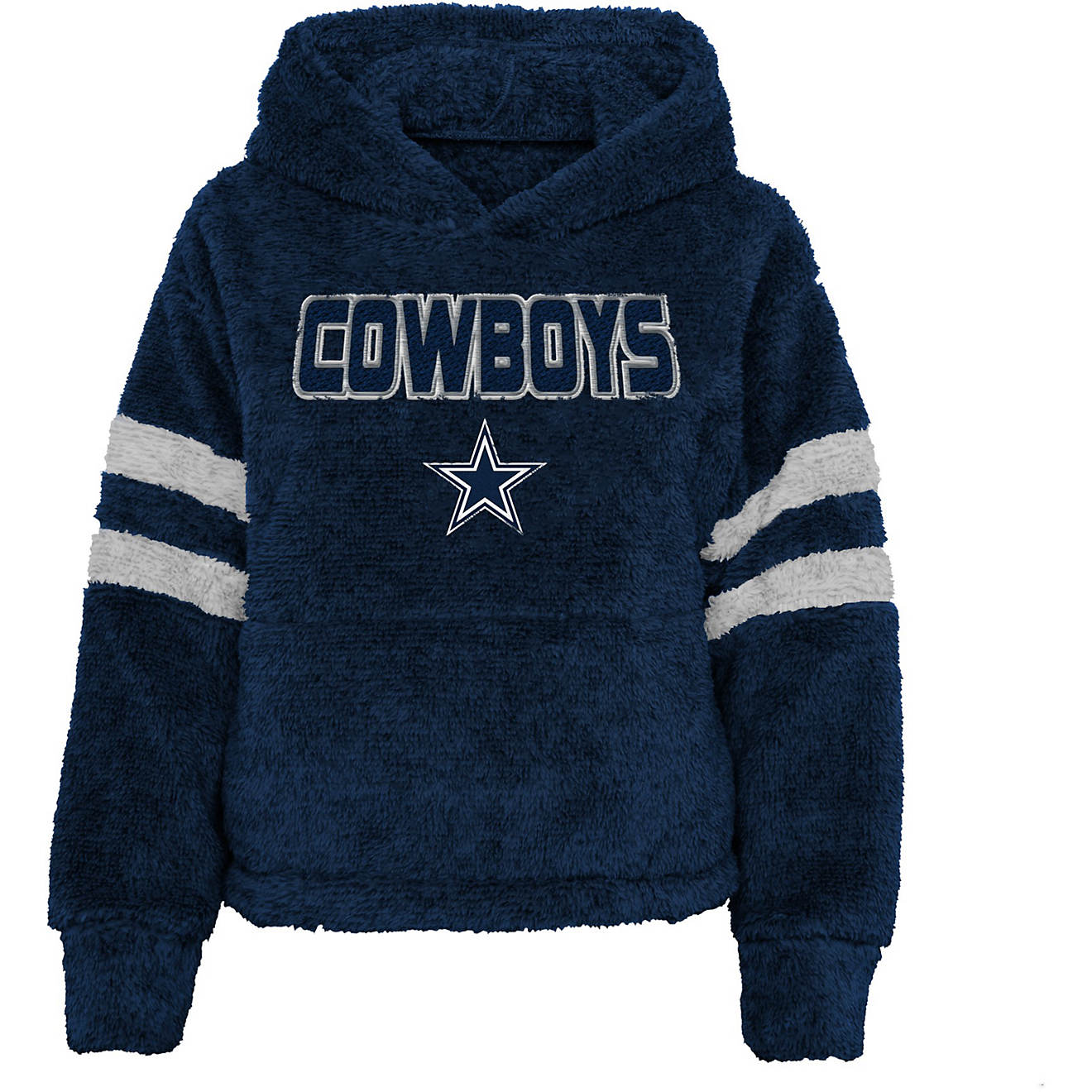 NFL Girls' Dallas Cowboys Huddle Up Sherpa Pullover Hoodie                                                                       - view number 1