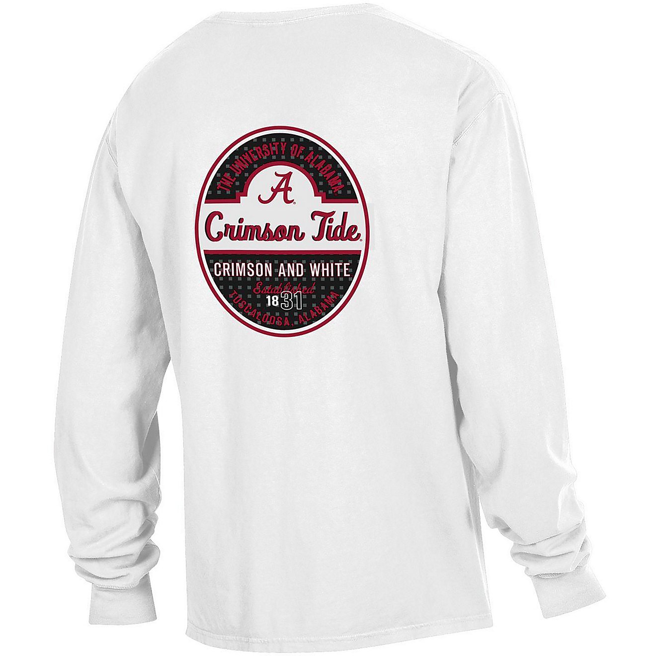 Comfort Wash Men's University of Alabama Bev Label Pocket Long-Sleeve Graphic T-shirt                                            - view number 3