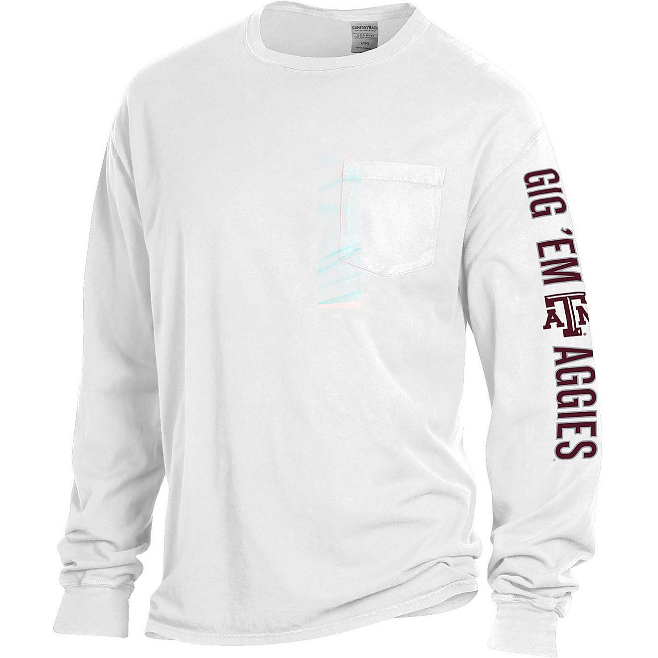 Comfort Wash Men's Texas A&M University Bev Label Pocket Long-Sleeve Graphic T-shirt                                             - view number 2