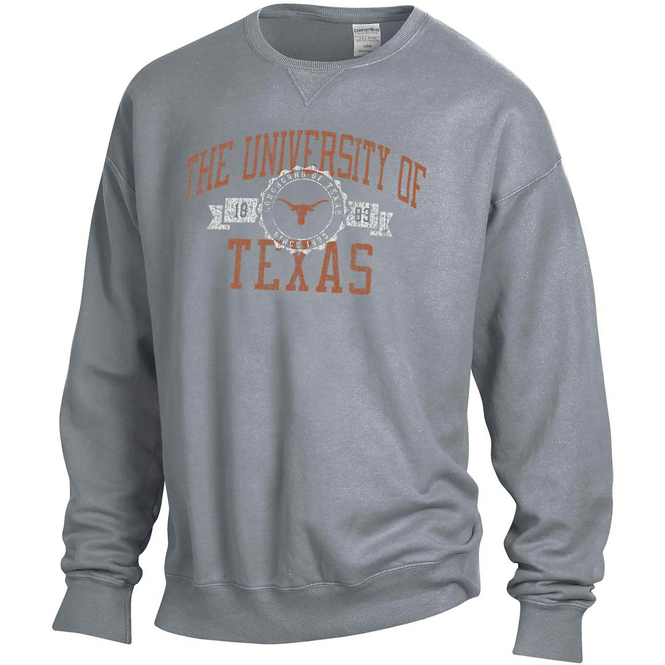 Comfort Wash Men's University of Texas Seal Crew Sweatshirt                                                                      - view number 1