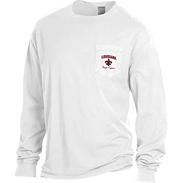 Comfort Wash Men's University of Louisiana at Lafayette Bev Label Pocket Long-Sleeve Graphic T-shirt                            