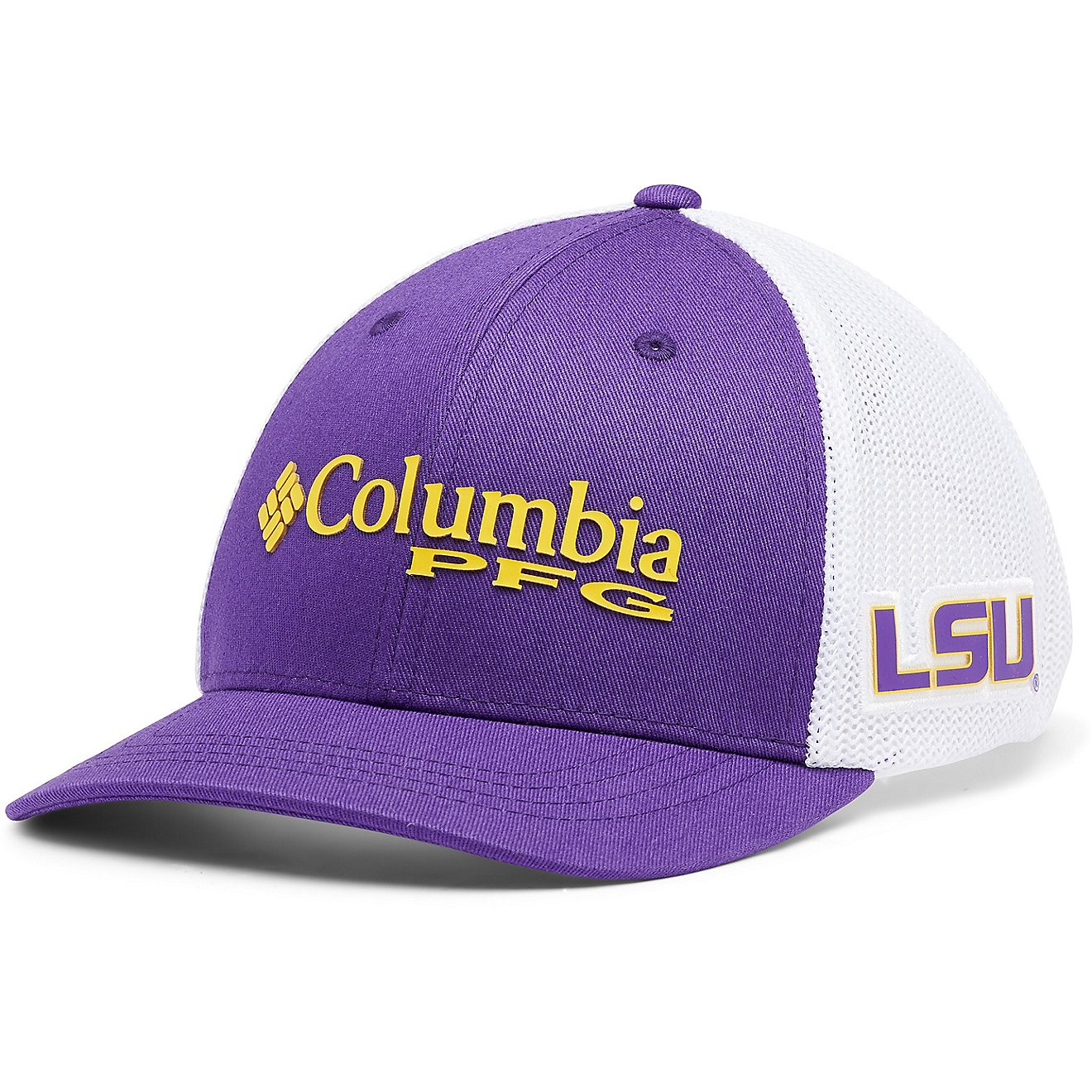 Columbia Sportswear Boys' Louisiana State University PFG Mesh Snapback Cap                                                       - view number 1
