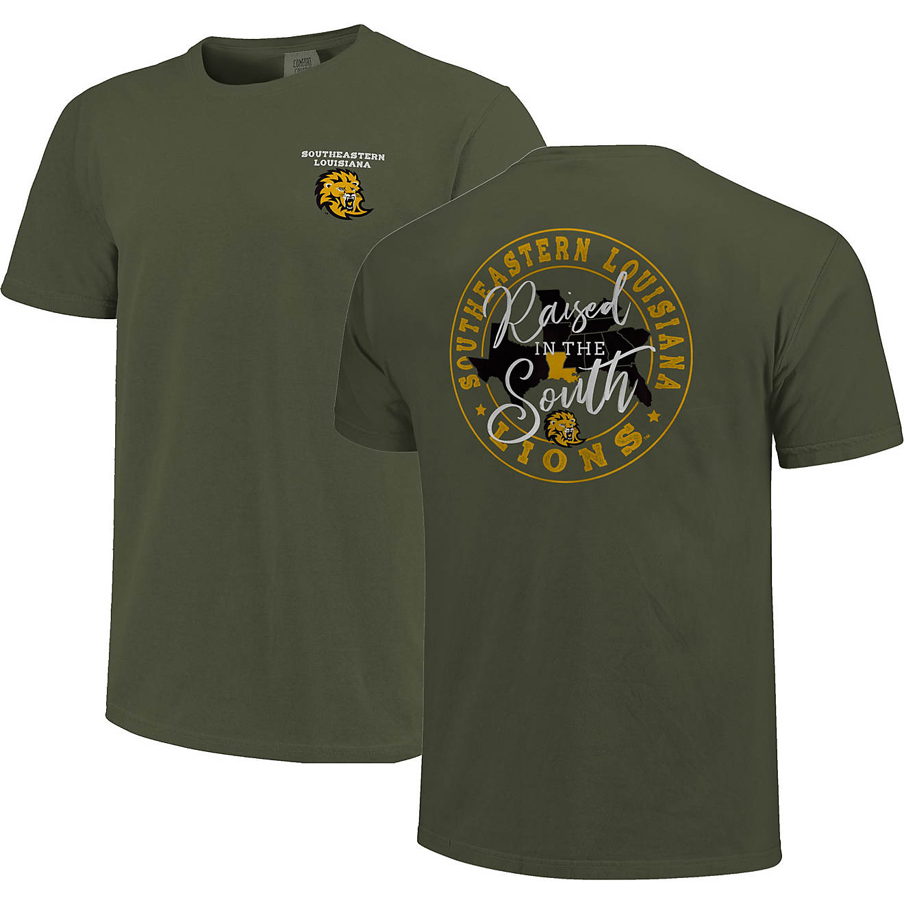 Image One Men's Southeastern Louisiana University Comfort Color Raised in the South Short Sleeve T-shirt                         - view number 1