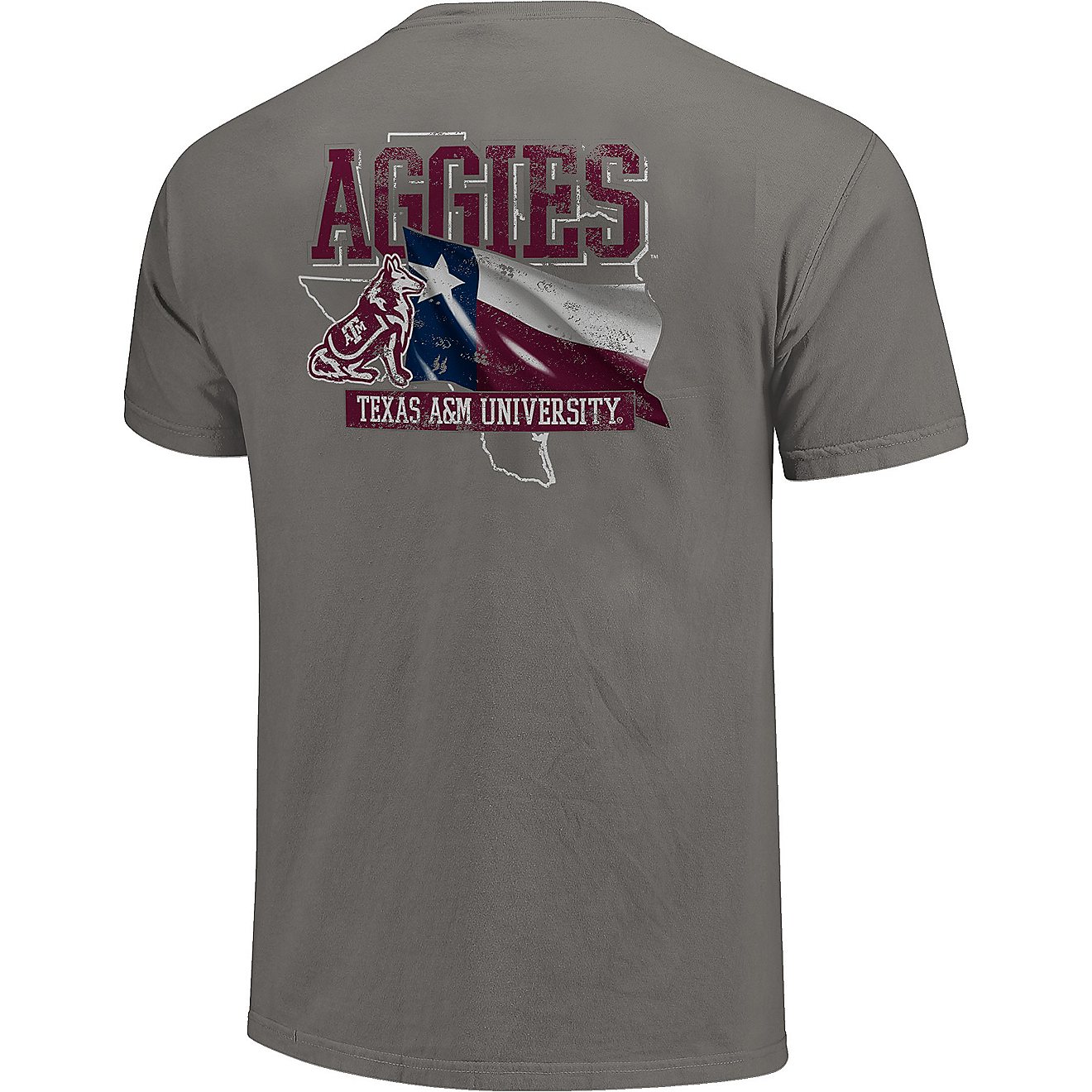 Image One Men’s Texas A&M University Flag and State Graphic T-shirt                                                            - view number 2