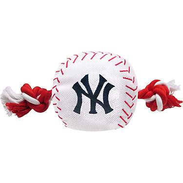 Pets First New York Yankees Nylon Baseball Rope Dog Toy                                                                         
