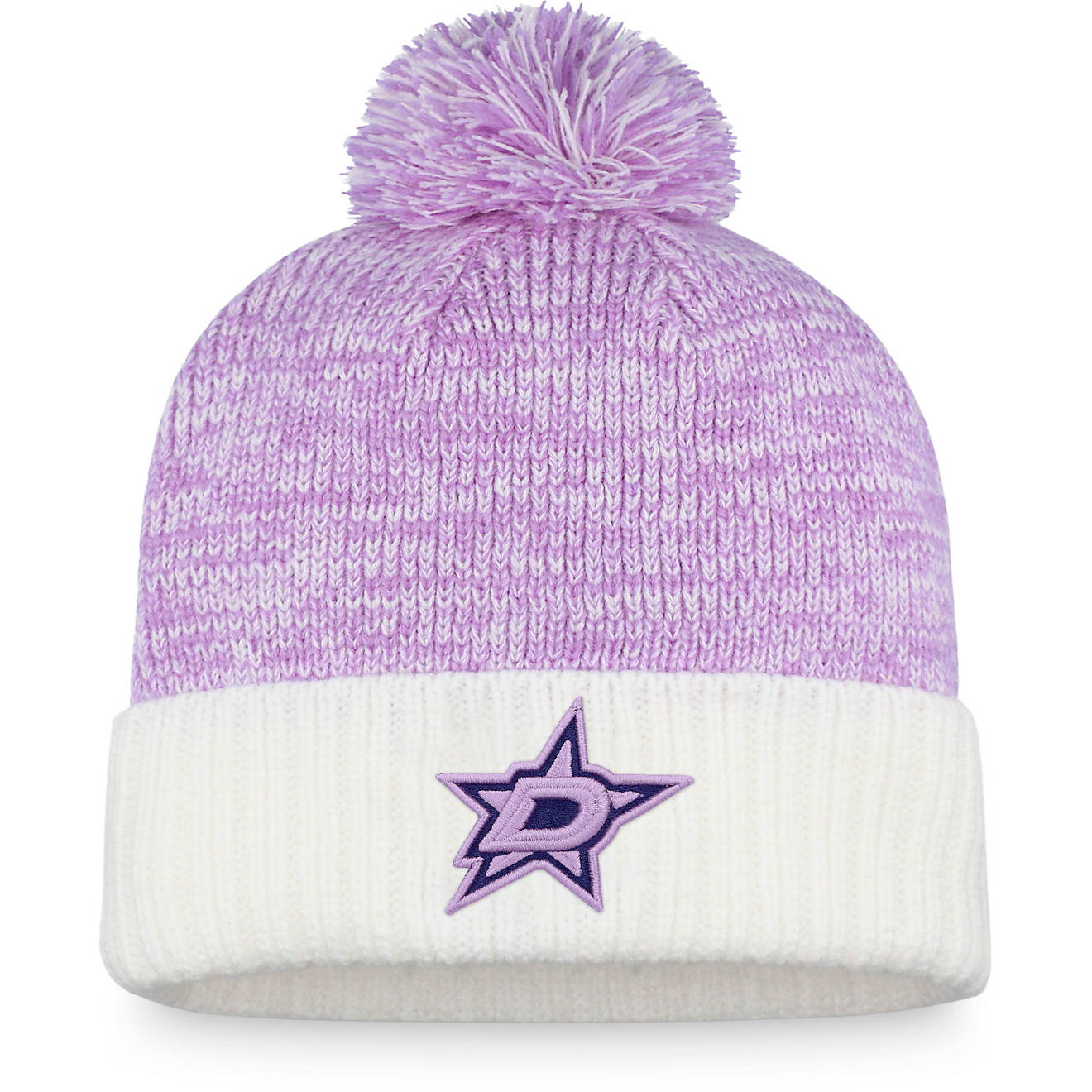 Fanatics Men's Dallas Stars Hockey Fights Cancer Cuffed Beanie with Pom                                                          - view number 1